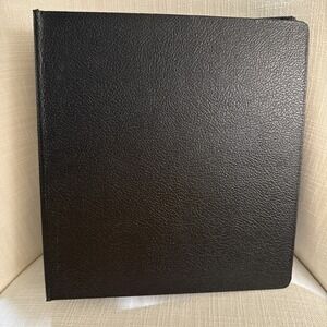 Vtg Columbia NY USA 3-Ring Binder 3" Spine Black Pebbled Heavy Duty Gov't MCM